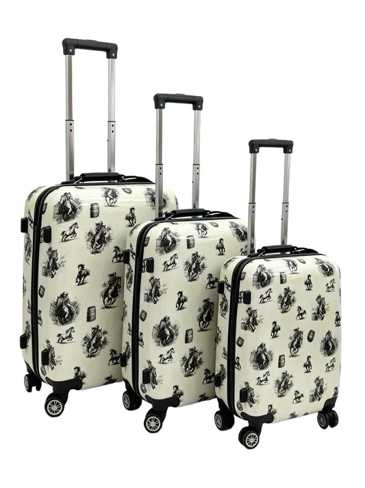 Cowgirl Pattern Luggage Set | Western Hard Shell Spinner Suitcases
